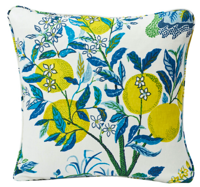 dekowe Schumacher Citrus Garden Pillow Cover in Pool