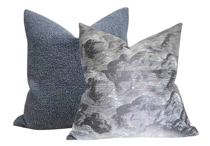 Dekowe Schumacher Cloud Toile Pillow Cover In Fog Grey