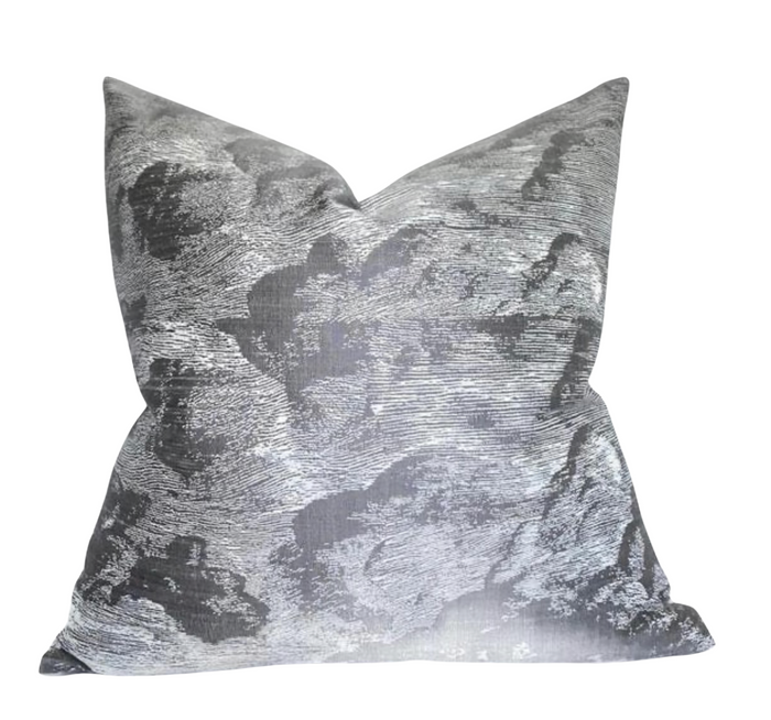 dekowe Schumacher Cloud Toile Pillow Cover in Fog Grey