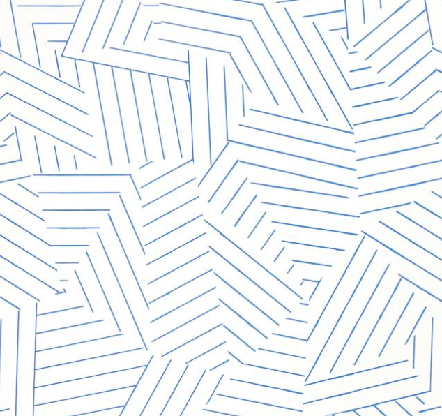 Dekowe Schumacher Deconstructed Stripe Pillow Cover In Cobalt Blue