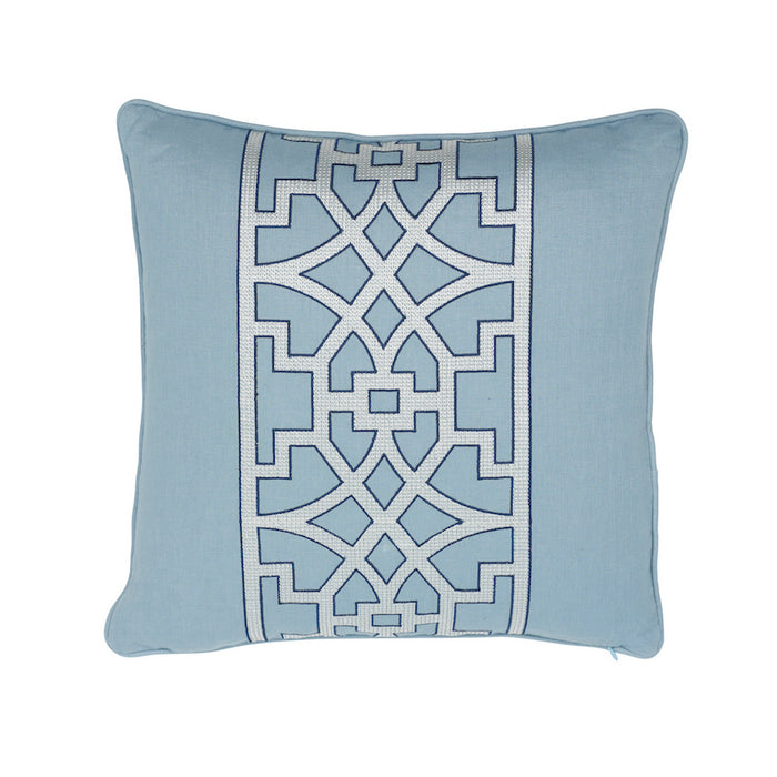 dekowe Schumacher Don't Fret Pillow Cover in Sky Blue