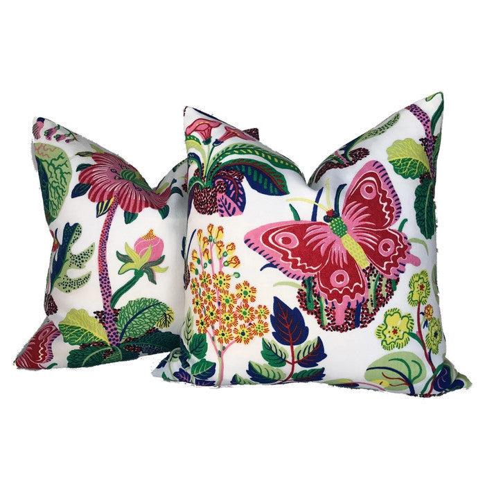 Dekowe Schumacher Exotic Butterfly Pillow Cover In Spring
