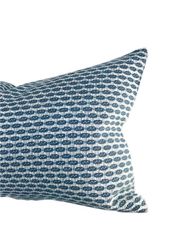 Dekowe Schumacher Hickox Woven Pillow Cover In Blue