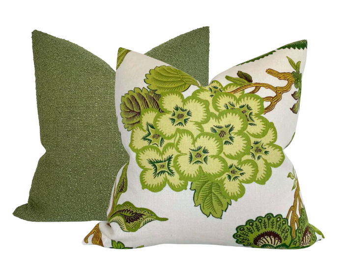 Dekowe Schumacher Hothouse Flowers In Verdance Pillow Cover