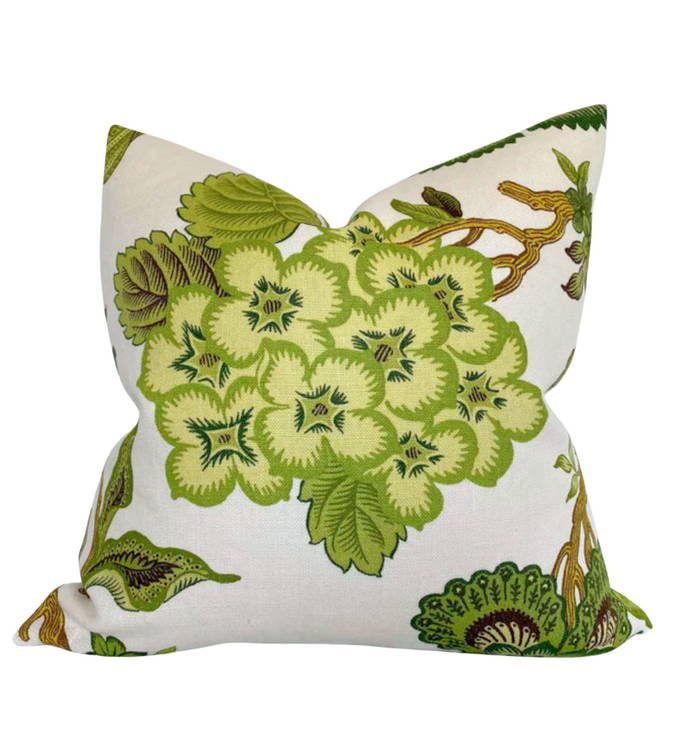 dekowe Schumacher Hothouse Flowers in Verdance Pillow Cover