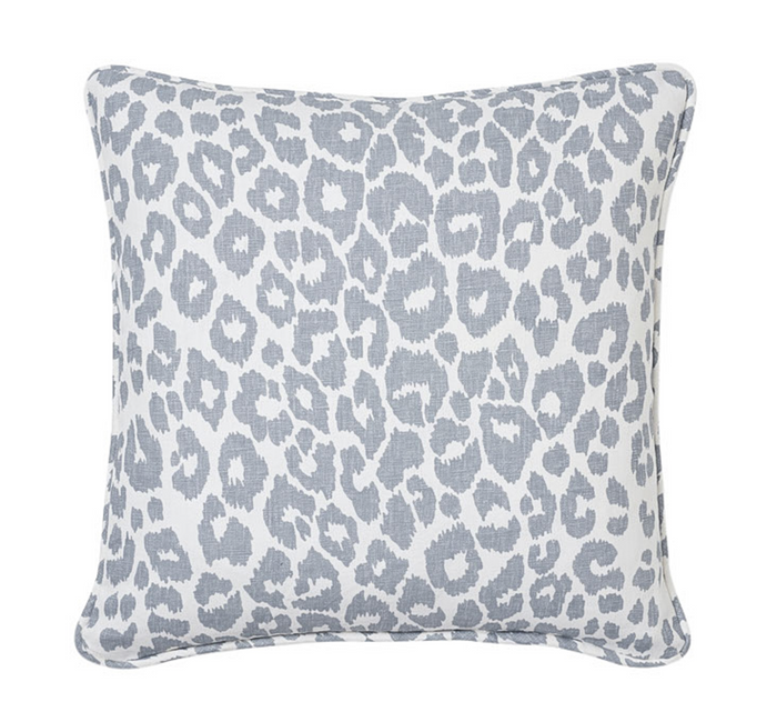 dekowe Schumacher Iconic Leopard Pillow Cover in Sky Blue