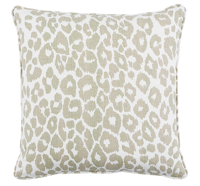 dekowe Schumacher Indoor/Outdoor Iconic Leopard Pillow Cover in Linen Brown