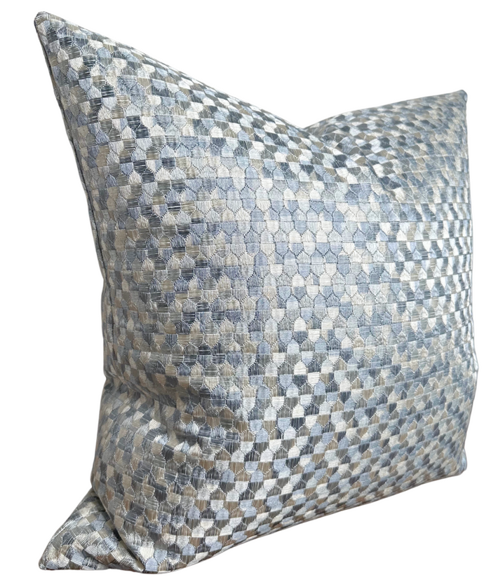 Dekowe Schumacher Ivins Woven Pillow Cover In Sky Blue