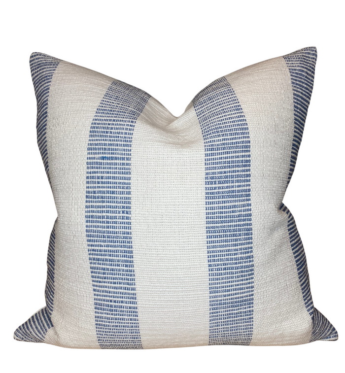 dekowe Schumacher Ketley Stripe Pillow Cover in Blue