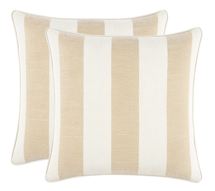 Dekowe Schumacher Ketley Stripe Pillow Cover In Natural