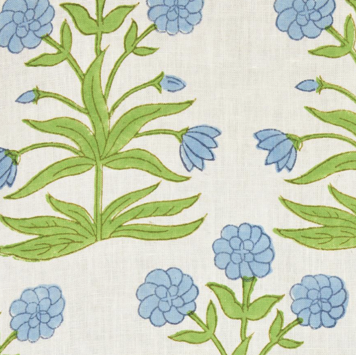 Dekowe Schumacher Mughal Pillow Cover In Sky Blue And Pistachio