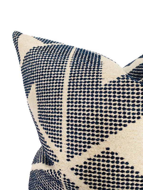 Dekowe Schumacher Sierra Pillow Cover In Indigo Blue