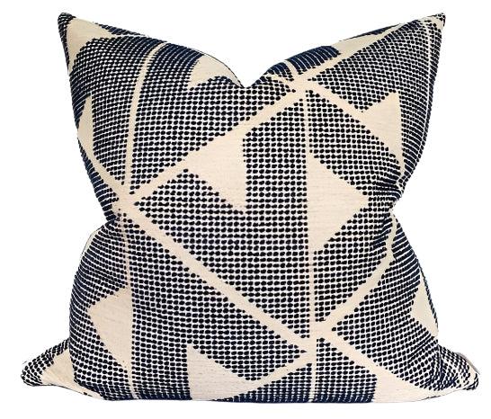 dekowe Schumacher Sierra Pillow Cover in Indigo Blue