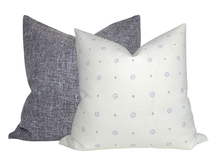 Dekowe Schumacher SUNA Floral Pillow Cover In Lilac