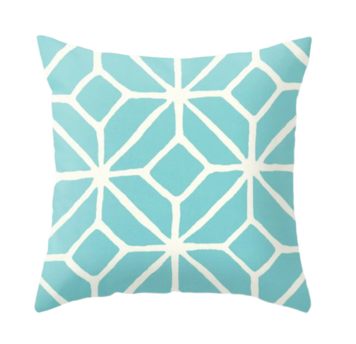 dekowe Schumacher Trina Turk Trellis Print Pillow Cover in Pool