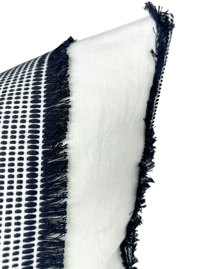 Dekowe Schumacher Tulum Embroidered Pillow Cover In Black