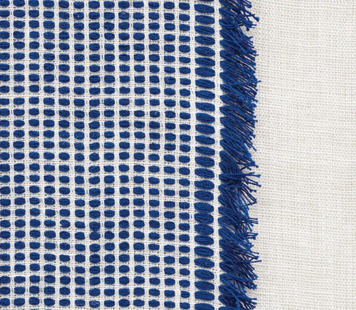 Dekowe Schumacher Tulum Embroidered Pillow Cover In Blue