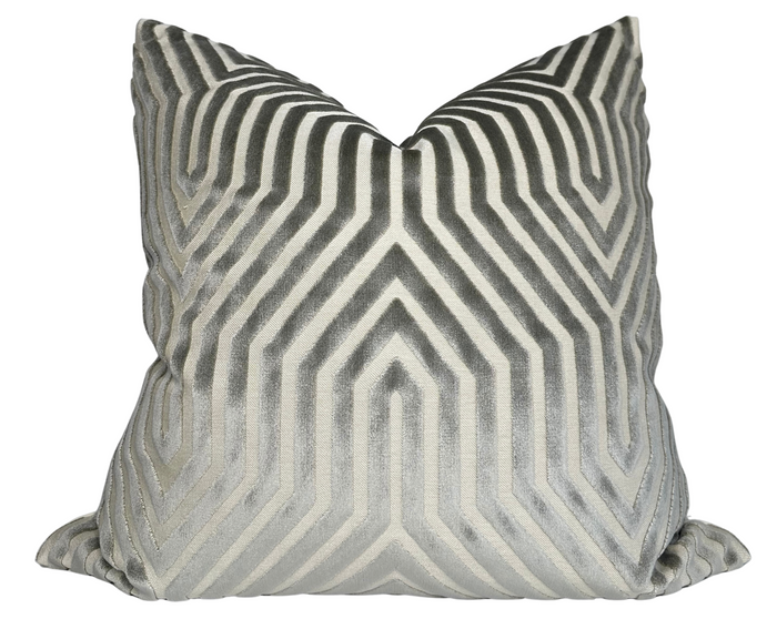 dekowe Schumacher Vanderbilt Pillow Cover in Dove Grey