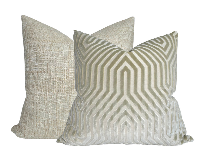 Dekowe Schumacher Vanderbilt Pillow Cover In Greige