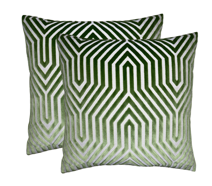 Dekowe Schumacher Vanderbilt Pillow Cover In Lettuce Green