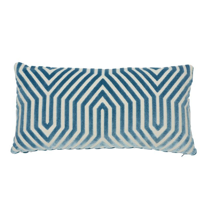 Dekowe Schumacher Vanderbilt Velvet Pillow Cover In Marine Blue