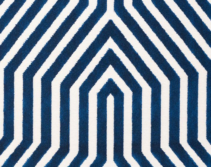 Dekowe Schumacher Vanderbilt Velvet Pillow Cover In Navy Blue