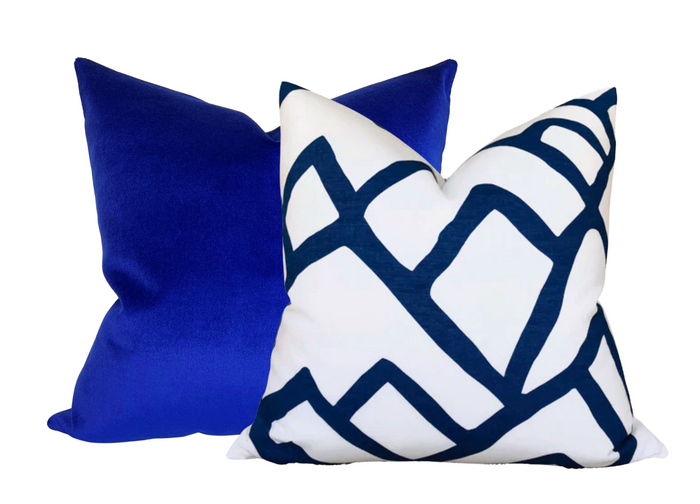 Dekowe Schumacher Zimba Pillow Cover In Marine Blue