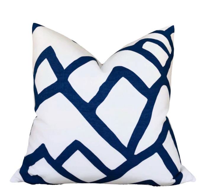 dekowe Schumacher Zimba Pillow Cover in Marine Blue