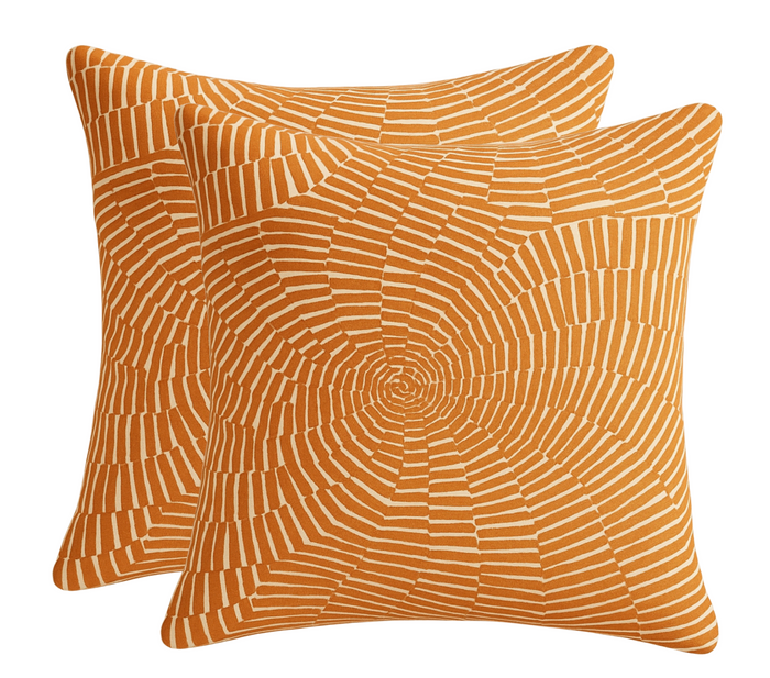 Dekowe Sonriza Pillow Cover In Orange Trina Turk For Schumacher Textiles