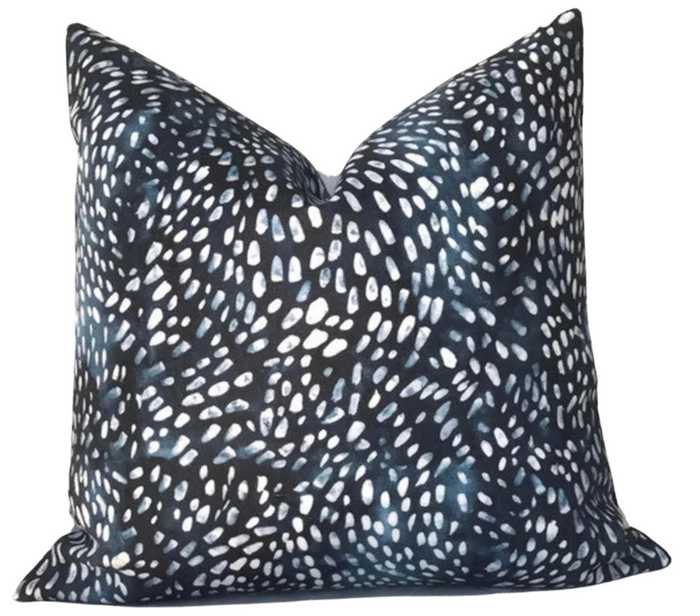 dekowe Speckled Pillow Cover in Navy Blue Rebecca Atwood Textiles