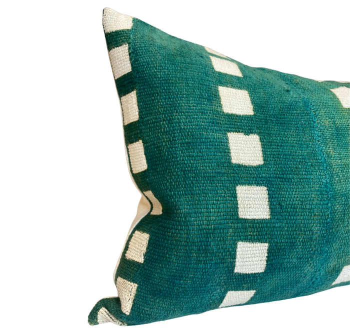 Dekowe Square Print Mudcloth Pillow Cover In Hunter Green