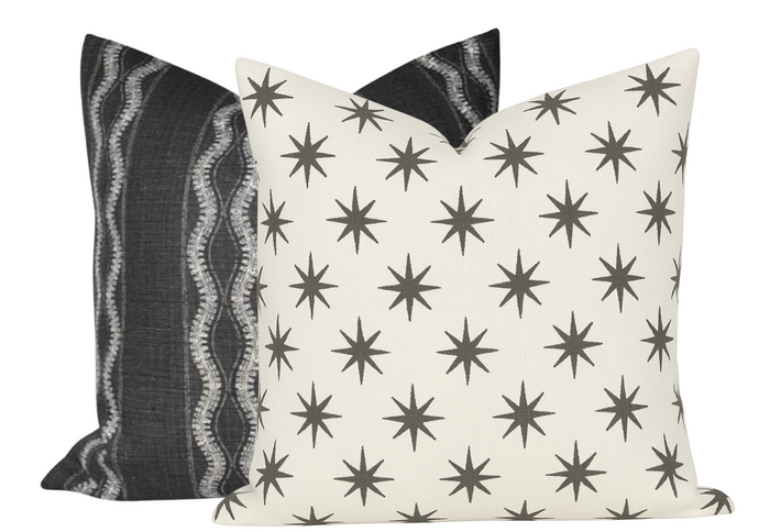 Dekowe Starstruck Pillow Cover In Charcoal Peter Dunham Textiles