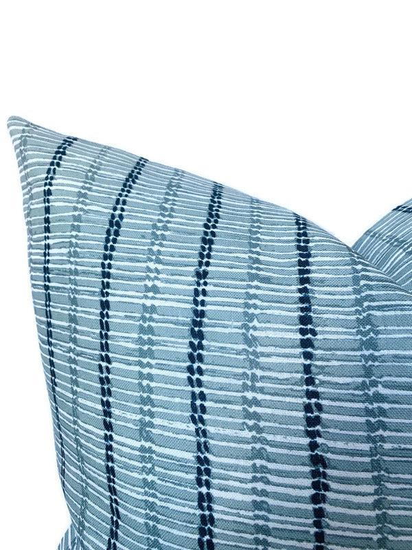 Dekowe Taza Pillow Cover In Mineral Blue McLaurin + Piercy Textiles