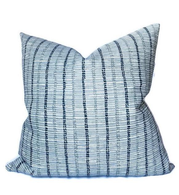 dekowe Taza Pillow Cover in Mineral Blue McLaurin + Piercy Textiles