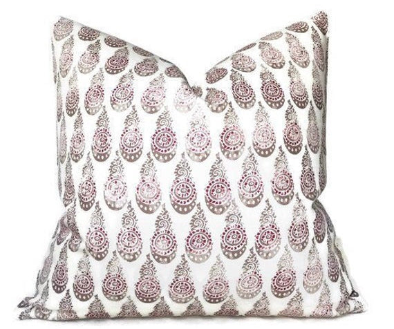 dekowe Tiba Pillow Cover in Mulberry Designer Pillows