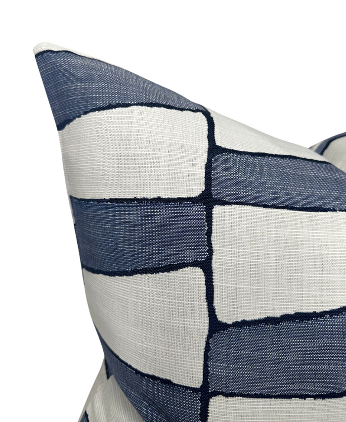 Dekowe Tribal Trellis Pillow Cover In Chambray Indoor Outdoor Pillow