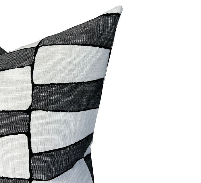 Dekowe Tribal Trellis Pillow Cover In Ebony Indoor Outdoor Pillow