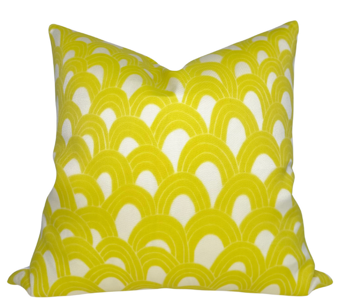 dekowe Trina Turk Outdoor Arches Pillow Cover in Bamboo Yellow