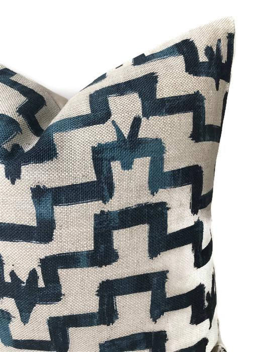 Dekowe Tulah Pillow Cover In Navy Blue Designer Pillows