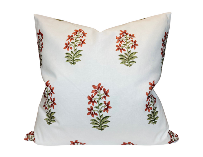 dekowe Udaipur Pillow Cover in Red Peter Dunham Textiles