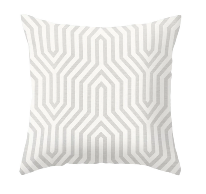 dekowe Vanderbilt Print Pillow Cover in Grisaille Schumacher Textiles