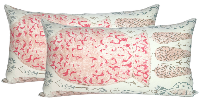 Dekowe Vasari Pillow Cover In Blue + Pink Penny Morrison Textiles