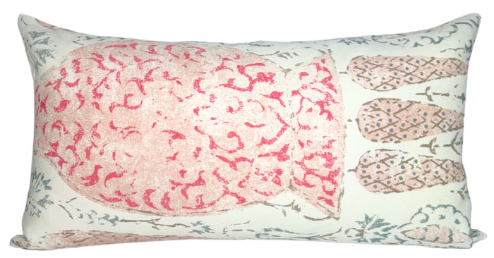 dekowe Vasari Pillow Cover in Blue + Pink Penny Morrison Textiles