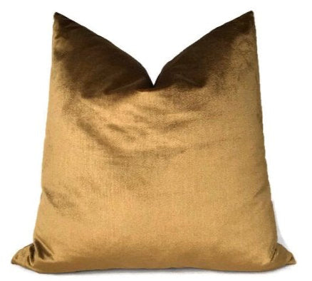 dekowe Venetian Silk Velvet Pillow Cover in Mink Schumacher Textiles