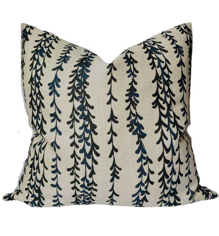 dekowe Weeping Willow Pillow Cover in Indigo McLaurin + Piercy Textiles