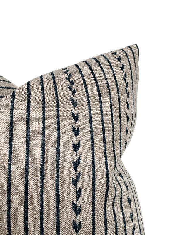 Dekowe Yucatan Stripe Pillow Cover In Indigo McLaurin + Piercy Textiles