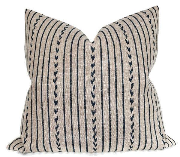 dekowe Yucatan Stripe Pillow Cover in Indigo McLaurin + Piercy Textiles