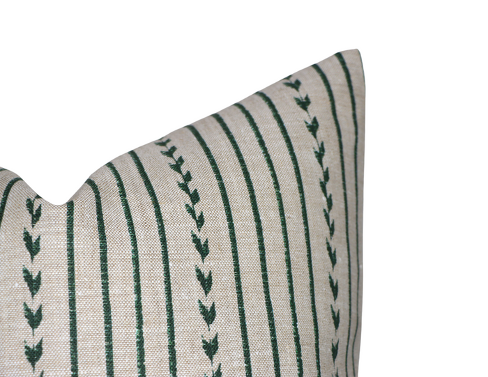 Dekowe Yucatan Stripe Pillow Cover In Jade McLaurin + Piercy Textiles