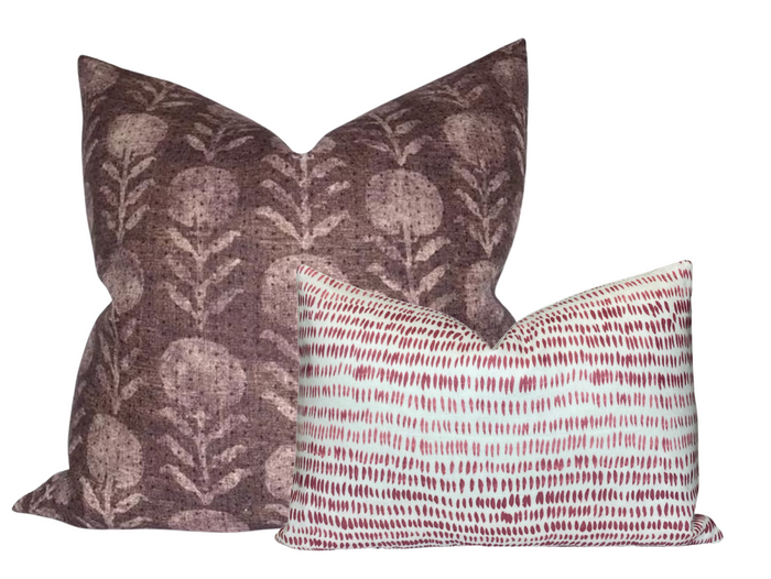 Dekowe Zinnia Pillow Cover In Berry McLaurin + Piercy Textiles