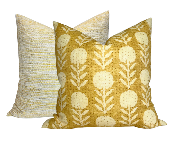 Dekowe Zinnia Pillow Cover In Goldenrod McLaurin + Piercy Textiles
